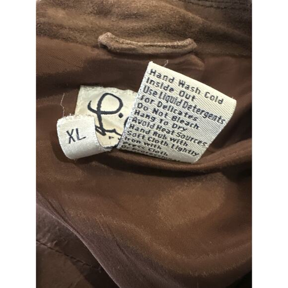 Lilly Pulitzer Soft Lamb Suede Jacket Brown Belted Button Lined XL Rare HTF - Picture 10 of 16